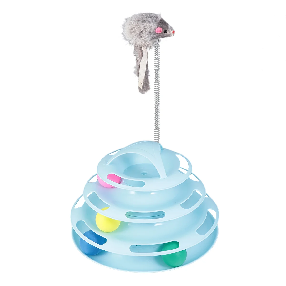 

Cat Toy Suit Chasing Ball Interactive Plaything Pet Toys Exercise Roller Four Levels Turntable Kitten