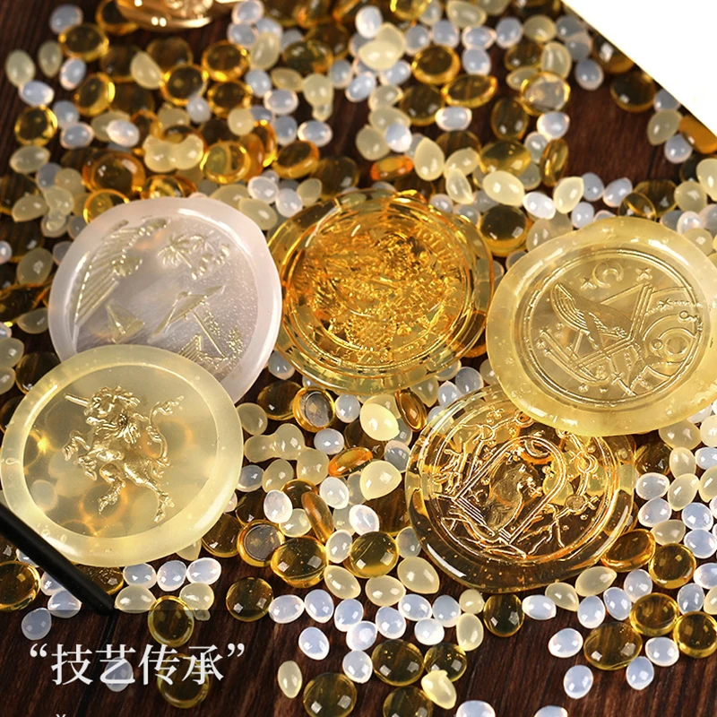 Штамп для воска лазерная бумага набор из прозрачных восковых бусин Aurora красочные