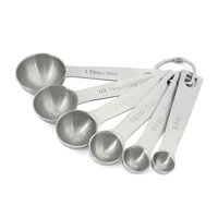 6pcsset seasoning measure with scale kitchen supplies easy clean stainless steel useful bakery tool lightweight measuring spoon