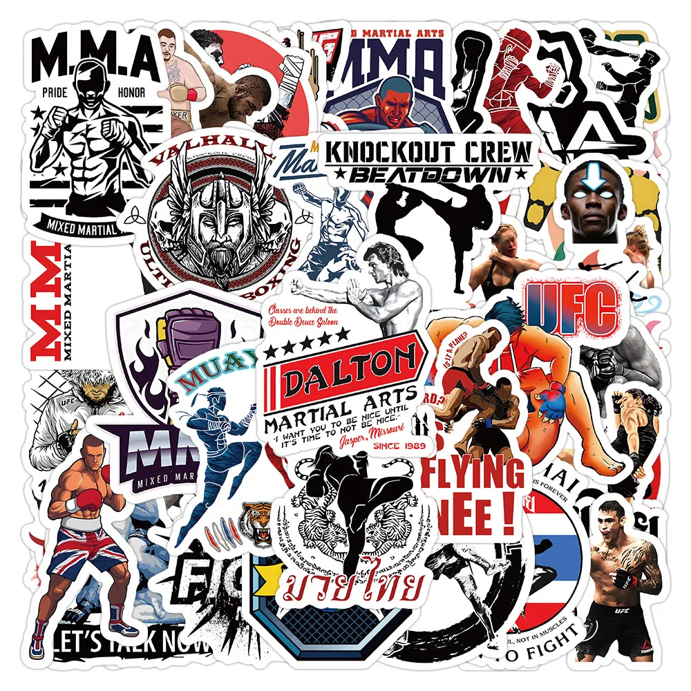 

10/30/52PCS Cool Boxing Wrestling Sport Cartoon Sticker DIY Phone Laptop Luggage Skateboard Graffiti Decals Fun for Kid Toy