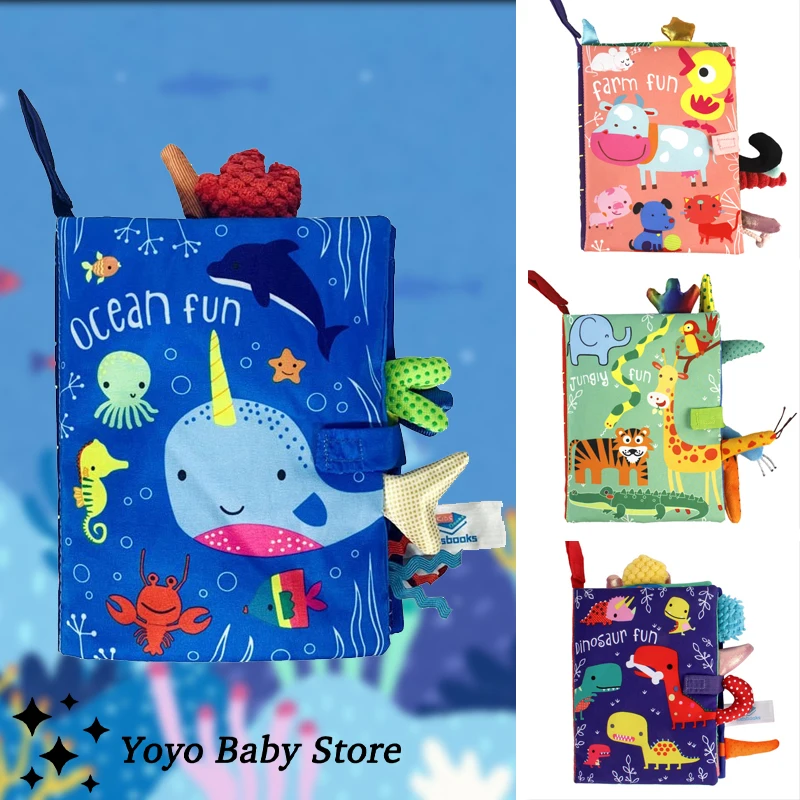 

Baby Cloth Book Toys Animals Soft Learning Educational Toys For Babies Development montessori Sensory Books Baby Toys 0 12 Month