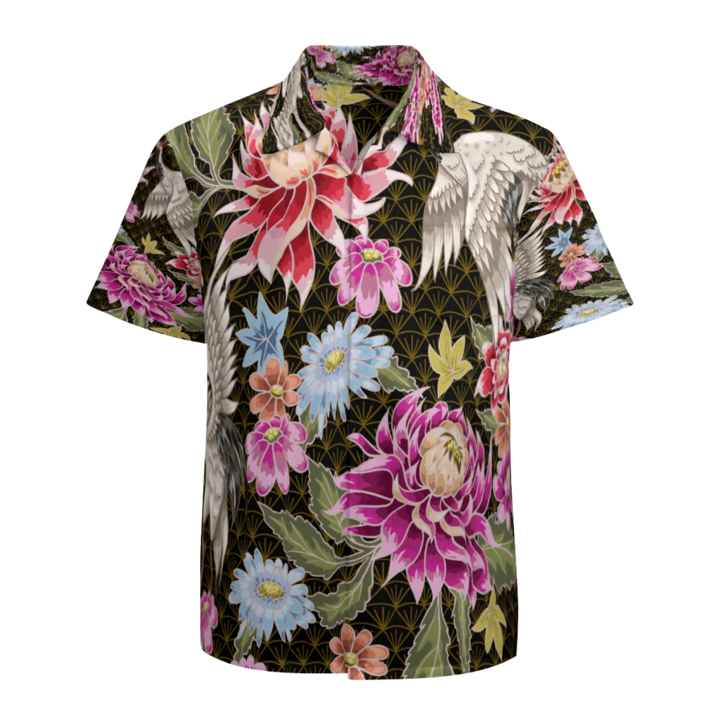 Гавайская Мужская рубашка с короткими рукавами Повседневная пляжная сорочка