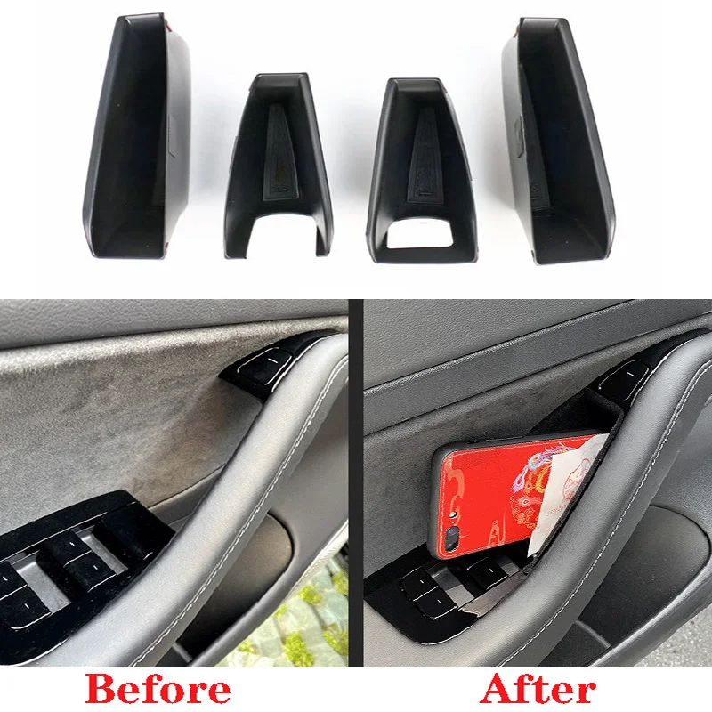 

ABS Car Interior Accessories Door Side Storage Box Steering Wheel Storage Box Central Storage Box For Model Y 3 2021