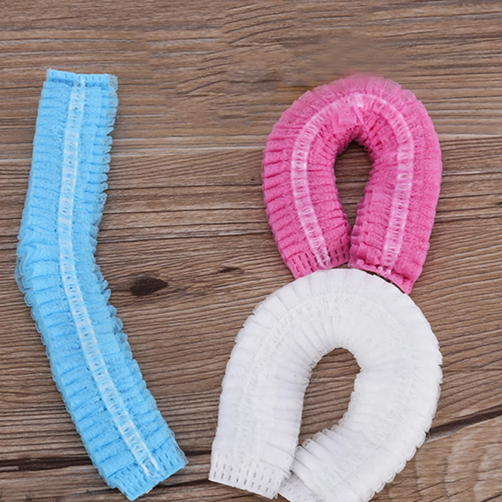 

Шапка для ванны с защитой от пыли для женщин и мужчин, 100 шт., Нетканая одноразовая шапка для душа, шапка для салона красоты, шапка с защитой от...