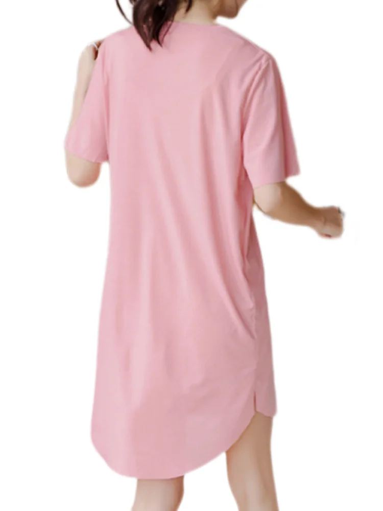 Летняя длинная футболка однотонные платья для женщин большие размеры вырез