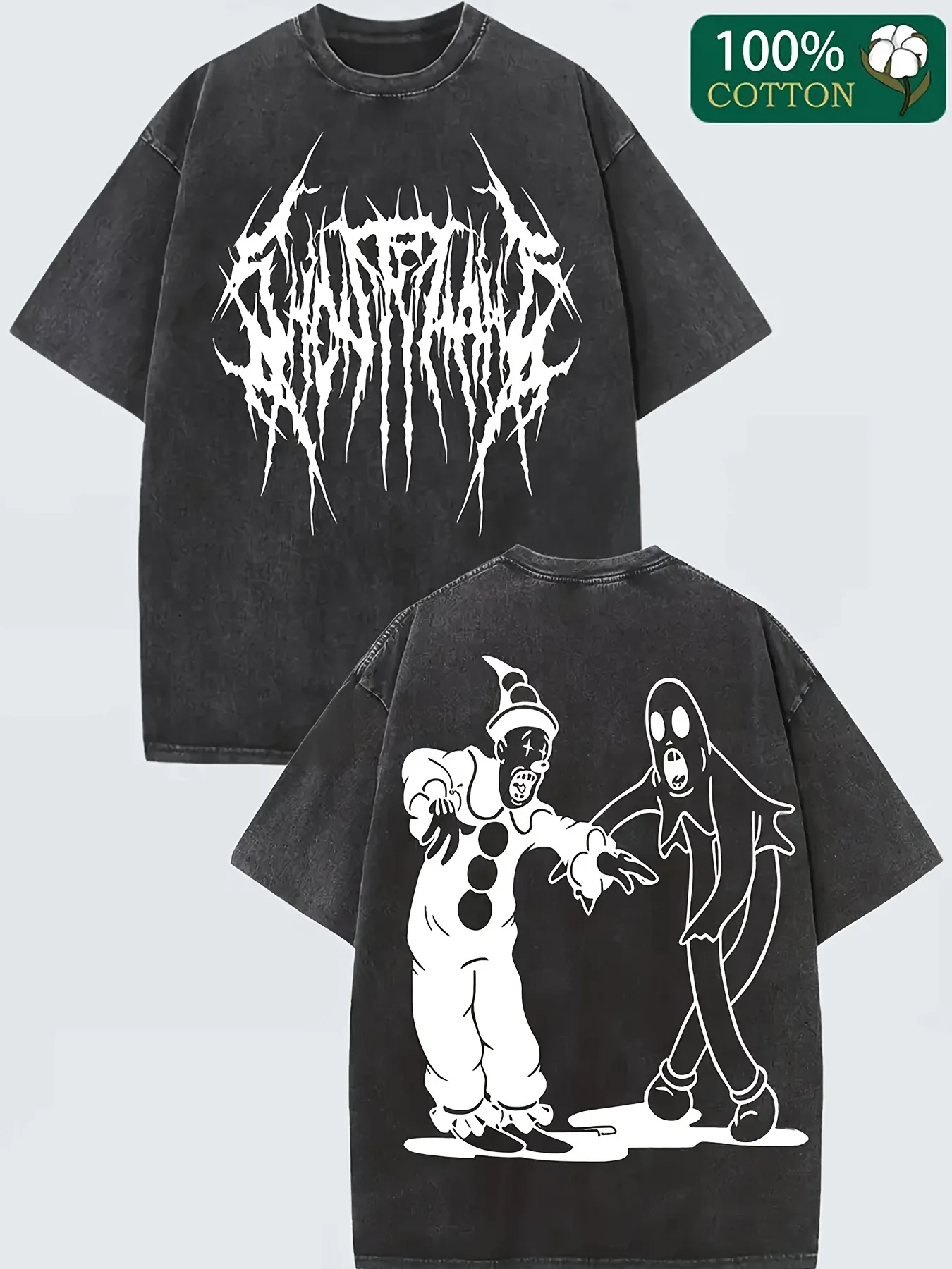 Футболка Ghostmann Clown на Хэллоуин мягкий хлопок двусторонний принт повседневная и