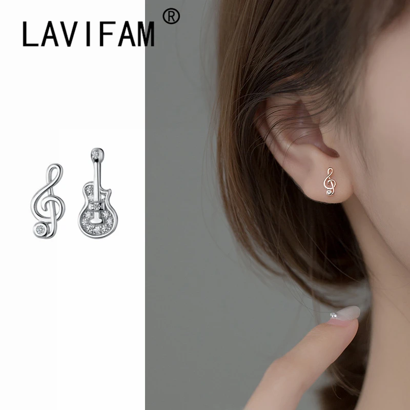 Серьги-гвоздики Асимметричные из серебра 100% пробы с цирконом | Украшения и