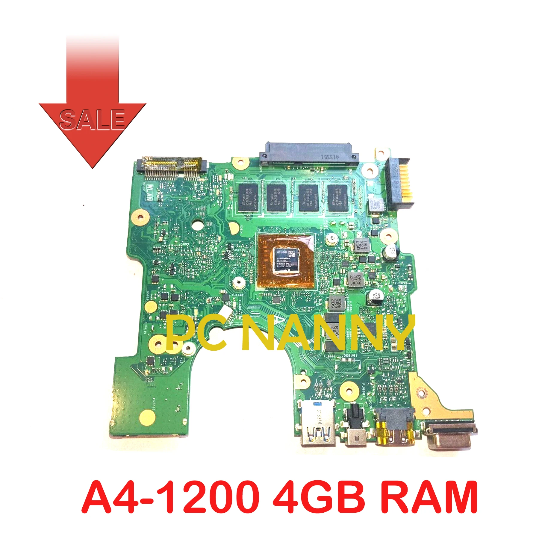

Материнская плата PCNANNY для ноутбука ASUS X102, X102B, X102BA, AMD, материнская плата 60NB0360-MB1040, A4-1200 4 Гб ОЗУ