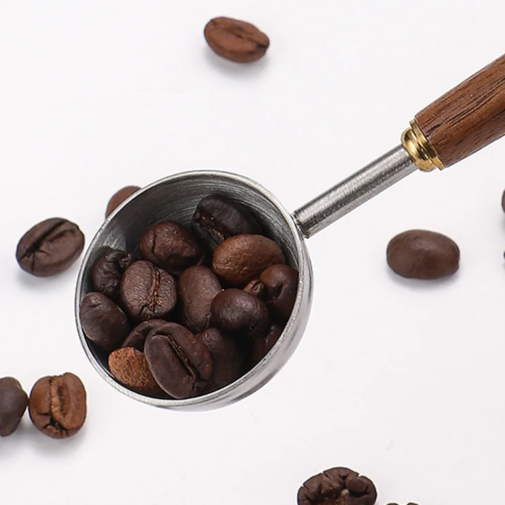 Прочная Мерная Ложка Для Зерна Мороженого Кофе Нержавеющая Сталь 304 С Деревянной