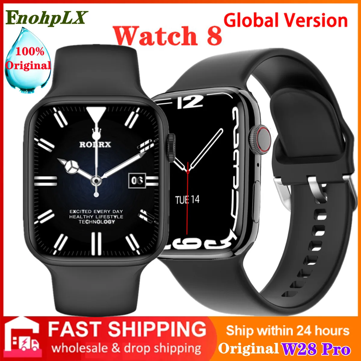 

Series 8 Original IWO W28 Pro Full Screen Smart Watch 45MM Men W27 Pro Max Relógio Smartwatch With Password IWO 16 PK X8 DT7 Plu