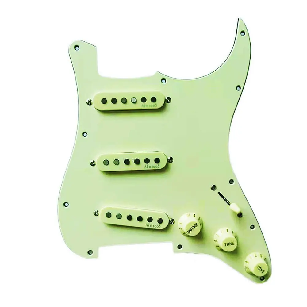 

Электрическая гитара Alnico Single Coil SSS Pickguard для ST электрической гитары, предварительно загруженная Проводная пластина для царапин