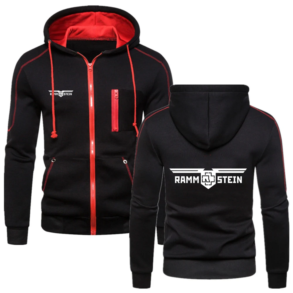 

RAMSTEIN Germany Metal Band 2021 Men's New Spring Autumn Zipper Clothing Jackets Cotton Sweatshirts Sportwear Zipper Up Hoodies