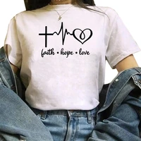 new faith hope lovet shirt women summer casual tshirts tees harajuku korean style graphic tops 2022 new kawaii female t shirt