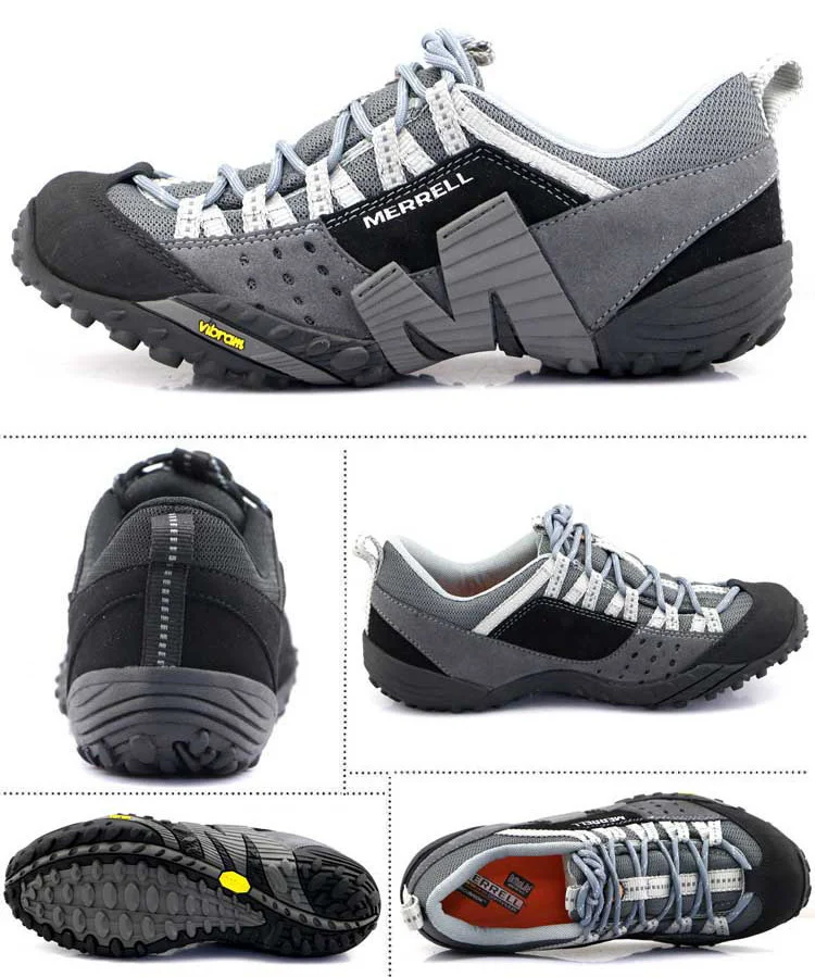 Original Merrell Men's Mesh Genuine leather Outdoor Sports Shoes Man High Quality Durable Mountain Anti-Slip Climbing Sneakers
