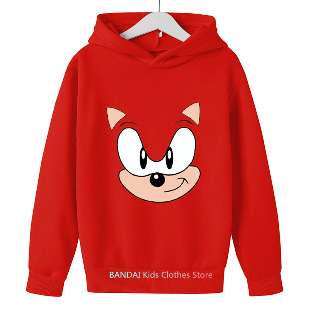 

Fashio Sonic Cartoon Printing Hoodies Autumn Casual Long Sleeve Anime Tops Kids Funny Loose O-neck Boys Child Clothes Streetwear