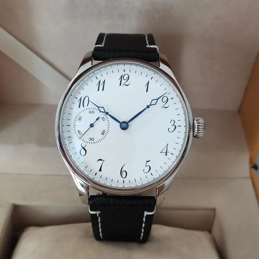 

Часы мужские механические с белым циферблатом, без логотипа, 44 мм