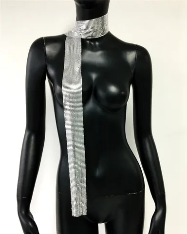 Блестящий металлический шарф с блестками, женский шарф с простой кисточкой в стиле пэчворк, элегантные аксессуары для ночного клуба, новинка 2024