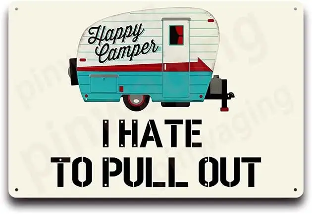 PNWGNG rt Metl Tn Sgn- Hppy Cmper -Vntge Grn для забавного ретро Wll Decorton Gret Персонализированный Gft Relly