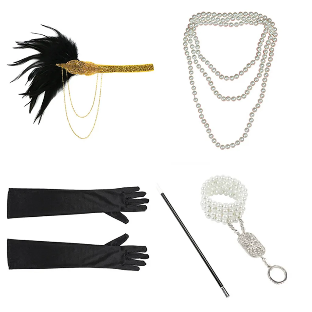 

Accessories Set Gloves Headband Necklace Bracelets Holder Accessory