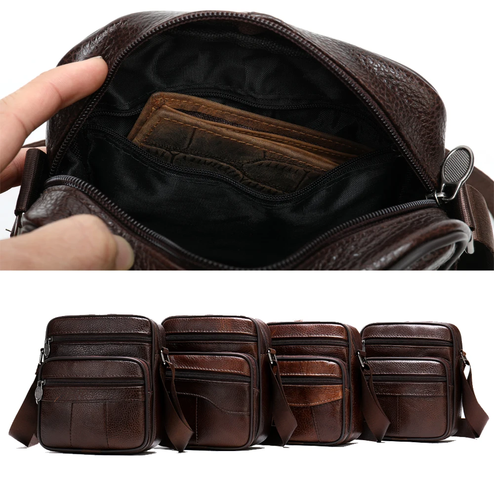 WESTAL Men's Shoulder Bag for Men Phone Small Crossbody Bags Genuine Leather Thin Designer Male Flap 7350 |