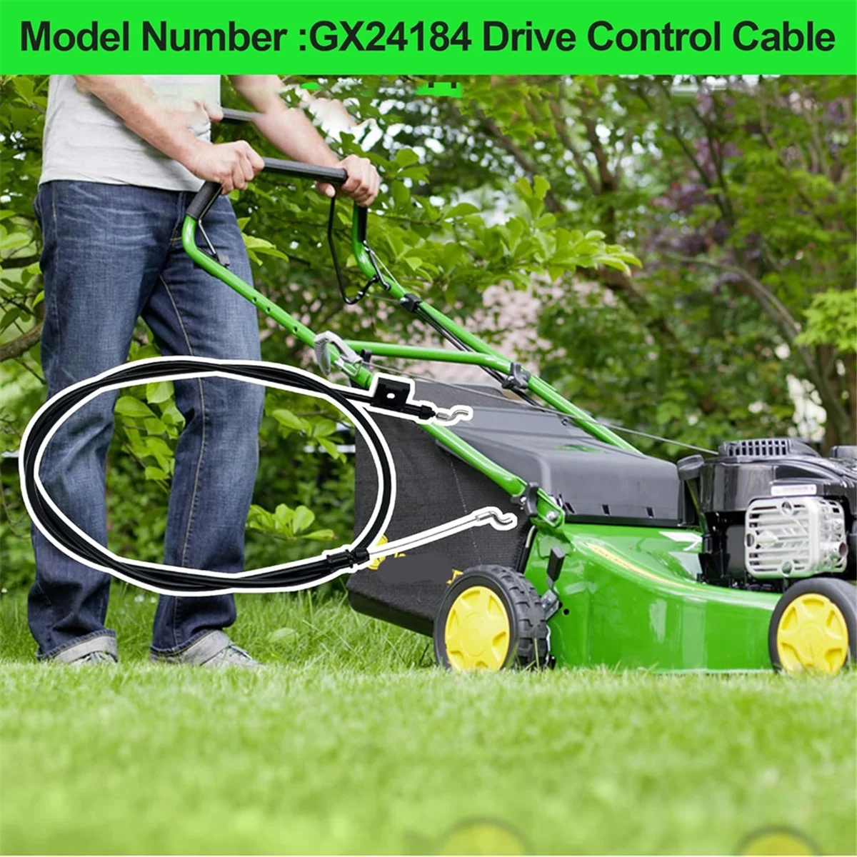 Фото A56XQ GX24184 Кабель для John Deere, совместимый с моделью JS26 JS28 JS36 JS38 JS46 JM26 JM36 JM46 Толкающая газонокосилка №1