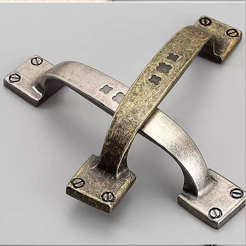 96 мм ручки для винтажной мебели Rustic античная латунная ручка выдвижного ящика