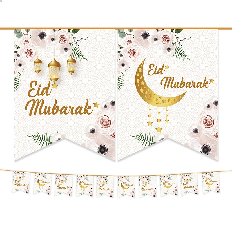 

EID Mubarak Banner Glitter Star Moon Letter Paper Bunting Garland Islamic Muslim Party Ramadan Kareem Decorations DIY Supplies
