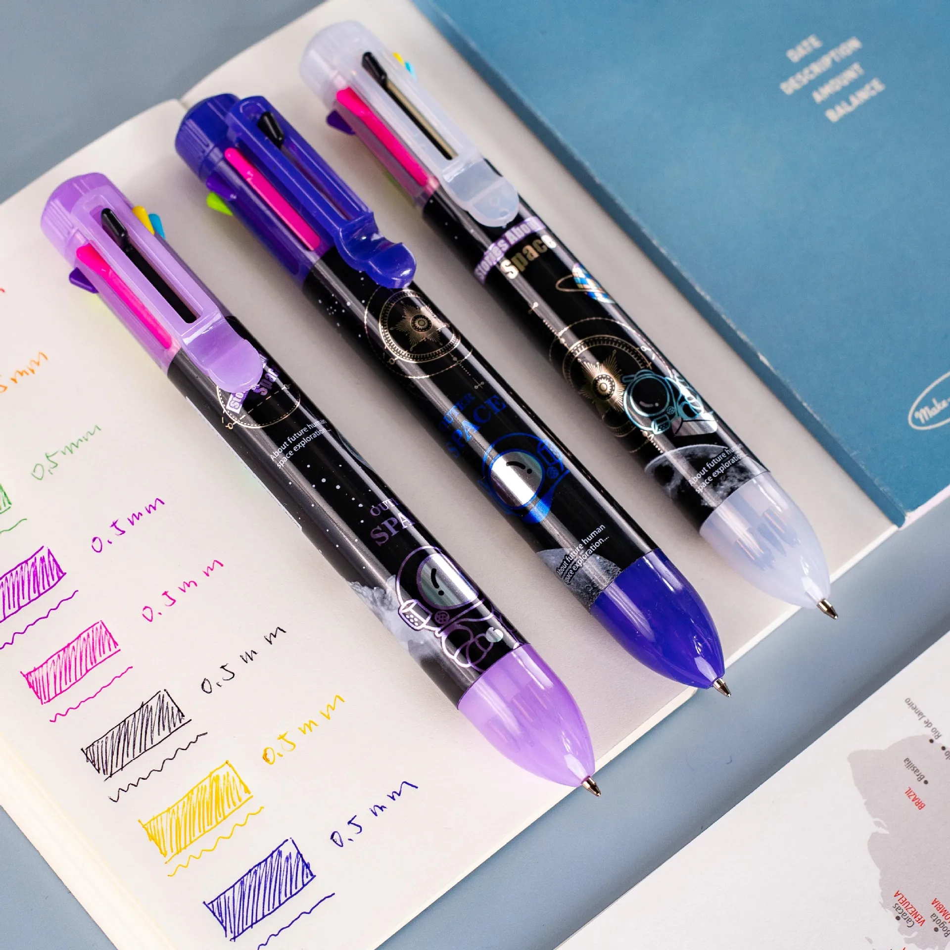 

Kawaii астронавт мультфильм 8 цветные механические шариковые ручки Школа Офис письменные принадлежности Канцтовары офисный подарок