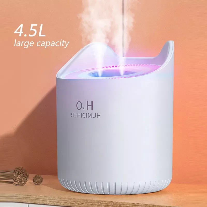 

New Double Nozzle Humidifier 4.5L Mist Maker Broadcast Aromatherapy Essential Oil Diffuser With LED Light Home Air Humidifiers