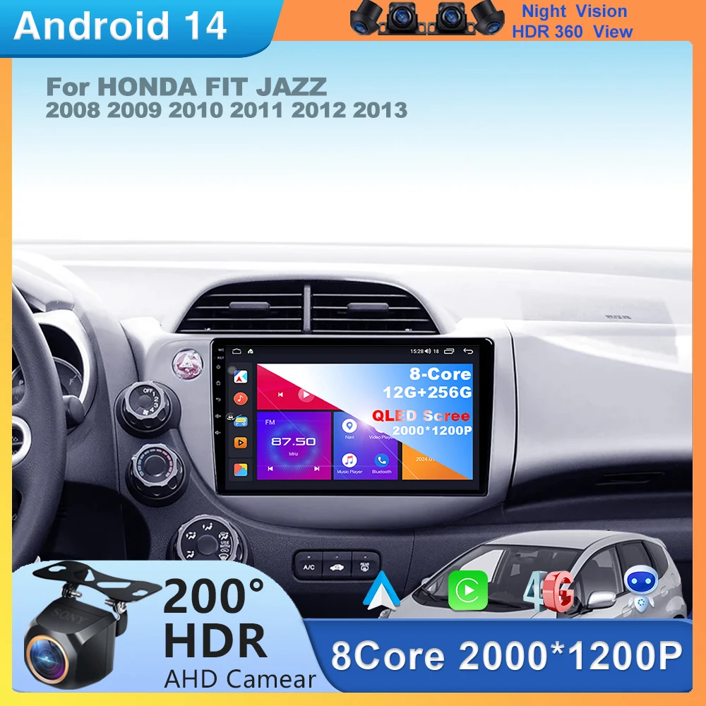 Android 14 для HONDA FIT JAZZ 2008 2009 2010 2011 2012 2013 ...