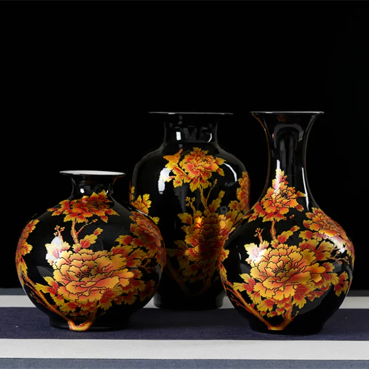 

Jingdezhen Ceramics Crystal Glaze Small Vase Flower Arrangement Creative Home Living Room TV Cabinet Decoration Desktop Ornament