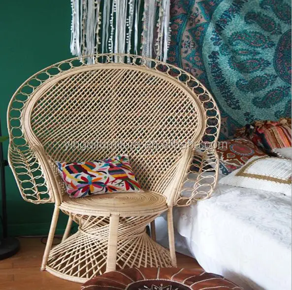 

Outdoor Rattan Bride And Groom Peacock Chairs