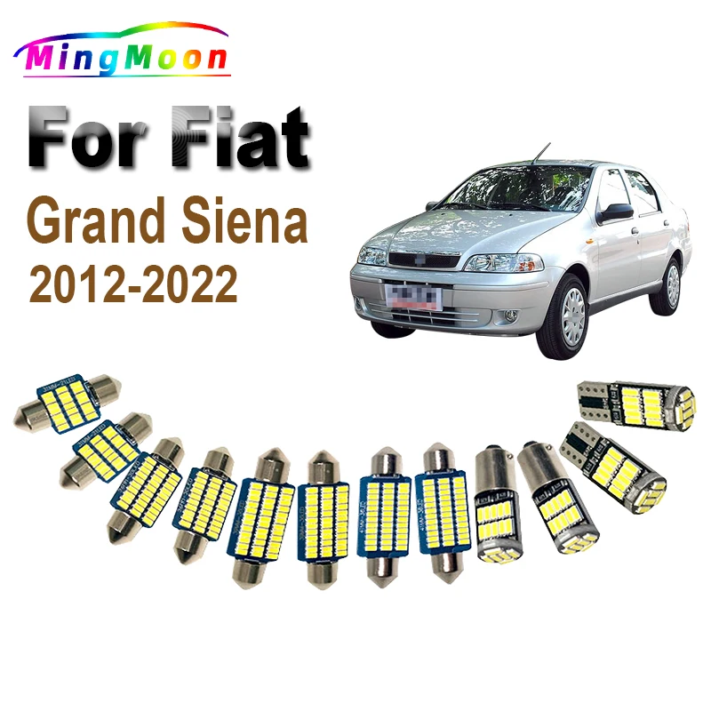 

Автомобильные аксессуары для Fiat Grand Siena 2012-2018 2019 2020 2021 2022, 9 шт., светодиодные внутренние купольные карты, номерные знаки для багажника, стандартный комплект