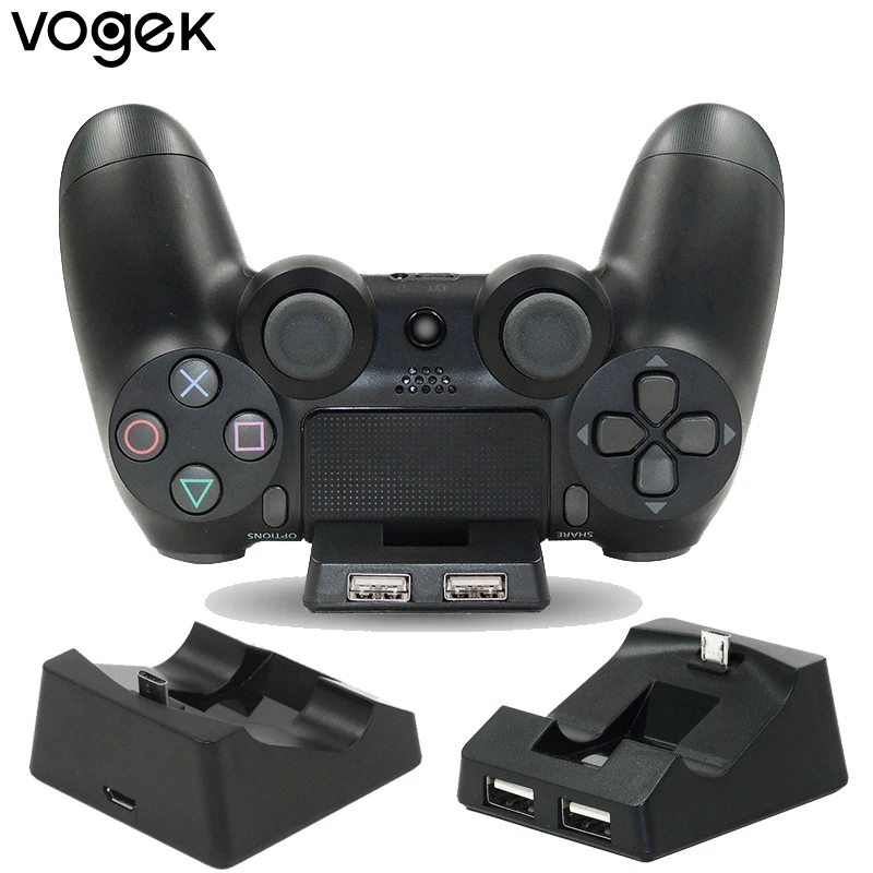 

Зарядная док-станция для Sony PS4, зарядное устройство для геймпада с двумя USB-портами для контроллеров Playstation 4/Slim/Pro