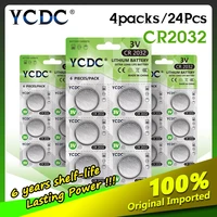 new 4cards24pcs cr2032 button batteries dl2032 kcr2032 cell coin cr2032 lithium battery 3v cr 2032 for watch electronic remote