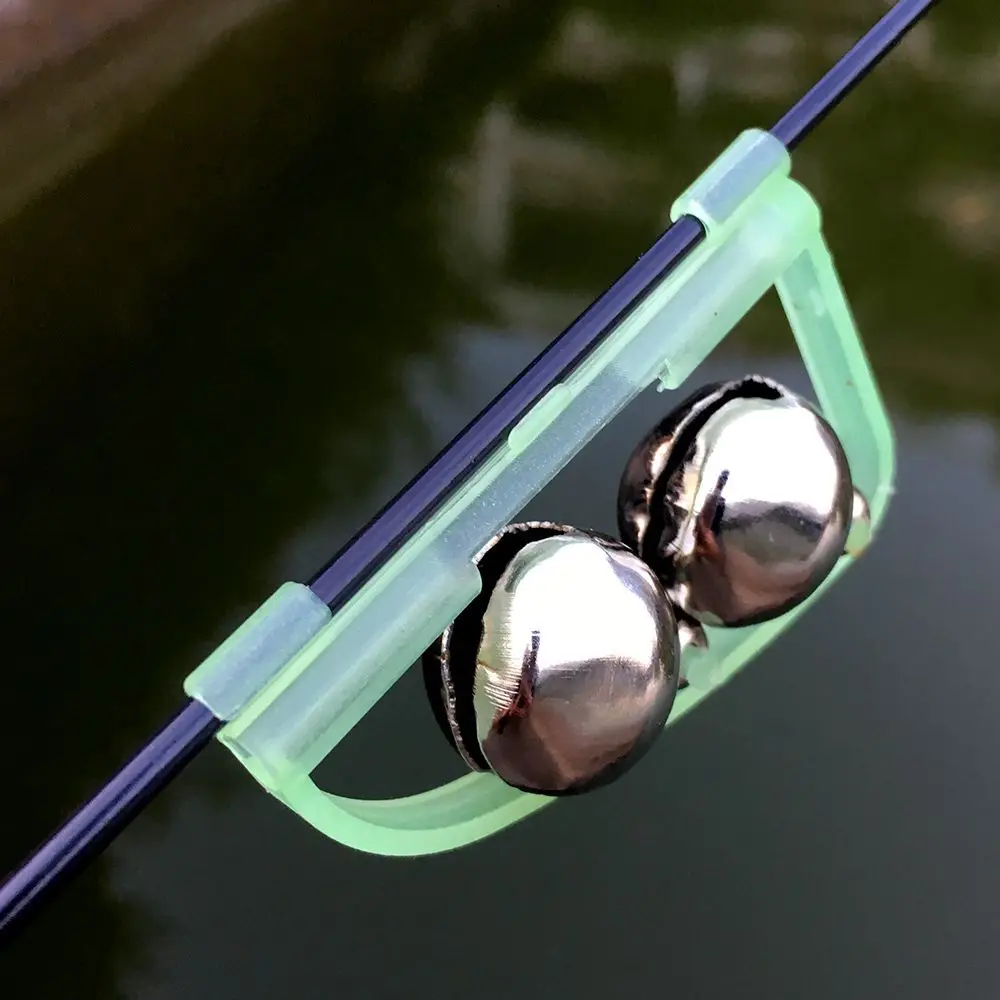 

Clip Tackle Box Alert Ring Accessaries Fluorescent Fishing Rod Tool Twin Bell Alarm 5pcs