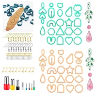 142pcs plastic polymer clay cutter set more shape clay cutter earring making kit different shapes crafts handmade clay tools