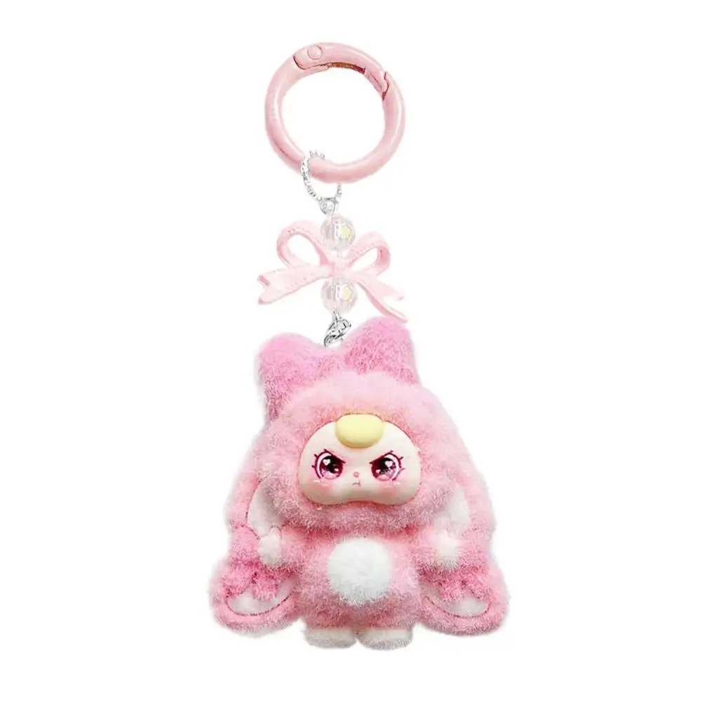

Милые мини-брелки BABY THREE, флокированный автомобильный кулон, подвесной брелок для ключей от машины, мини-кукла, аксессуары для салона автомобиля