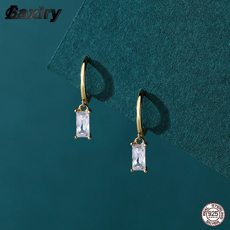 

925 Sterling Silver Gold Hoop Earrings for Women Elegant Huggie Sleeper Earring Girl Trend 2022 Original Fine Statement Jewelry