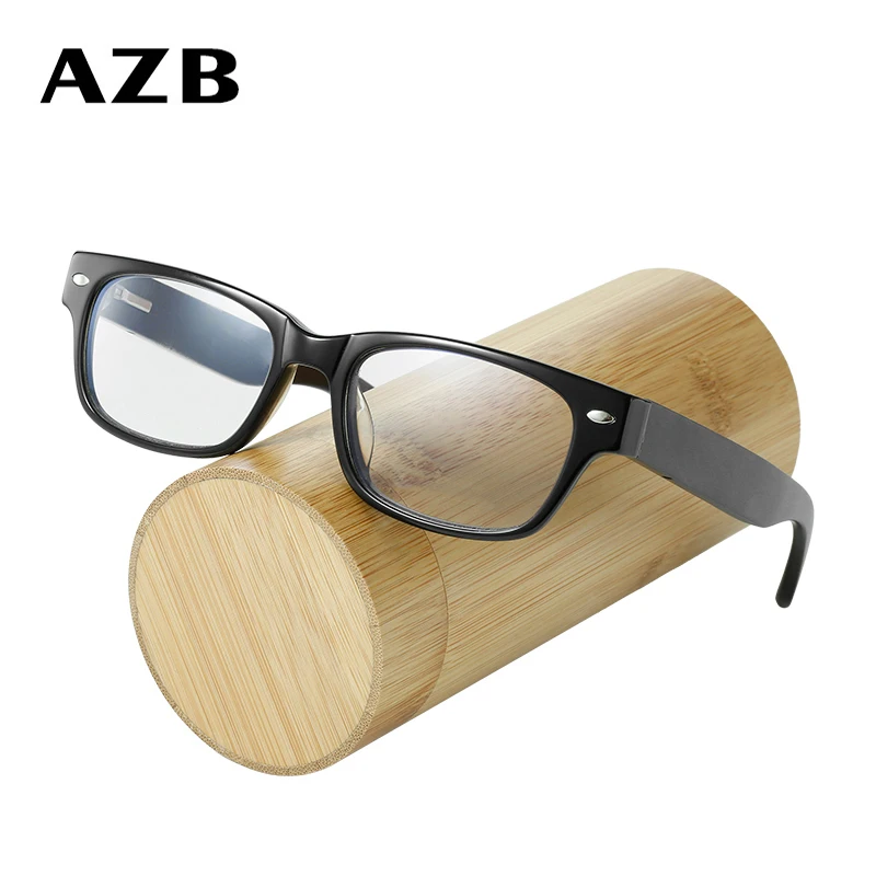 

Оправа для очков AZB для мужчин и женщин, оптическая квадратная деревянная, для чтения, при близорукости, по рецепту