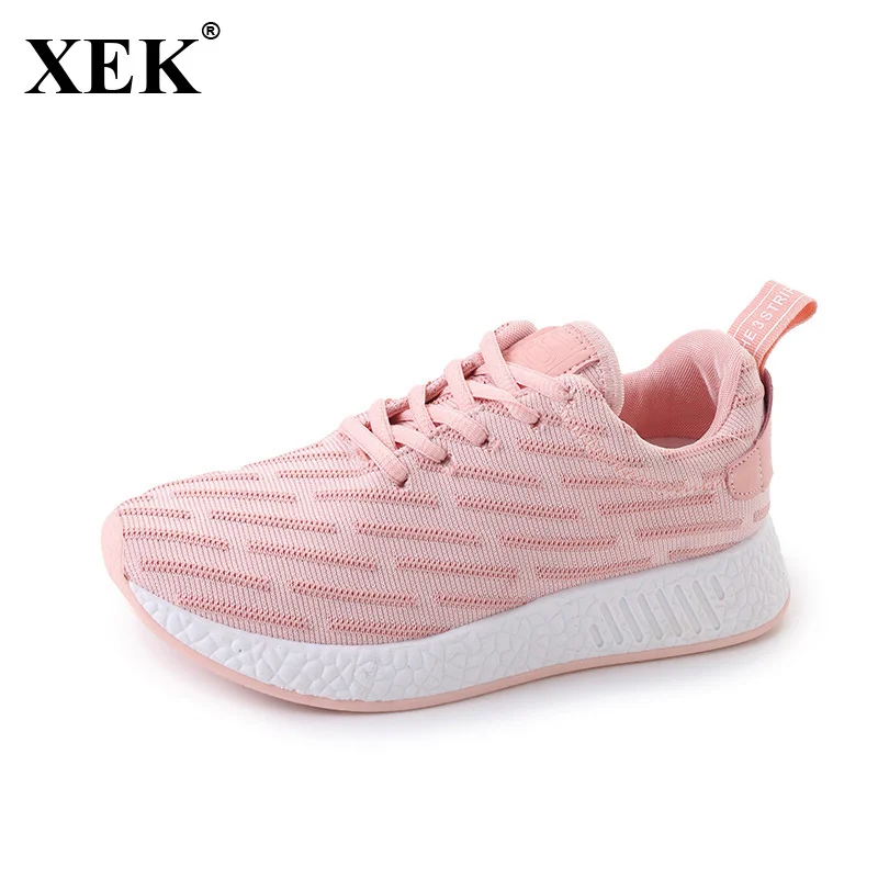

2018 New Outdoor Running Sneakers For Women Lace-Up Sport Soft Light Bottom Shoes Breathable Air Mesh Sneakers JH63