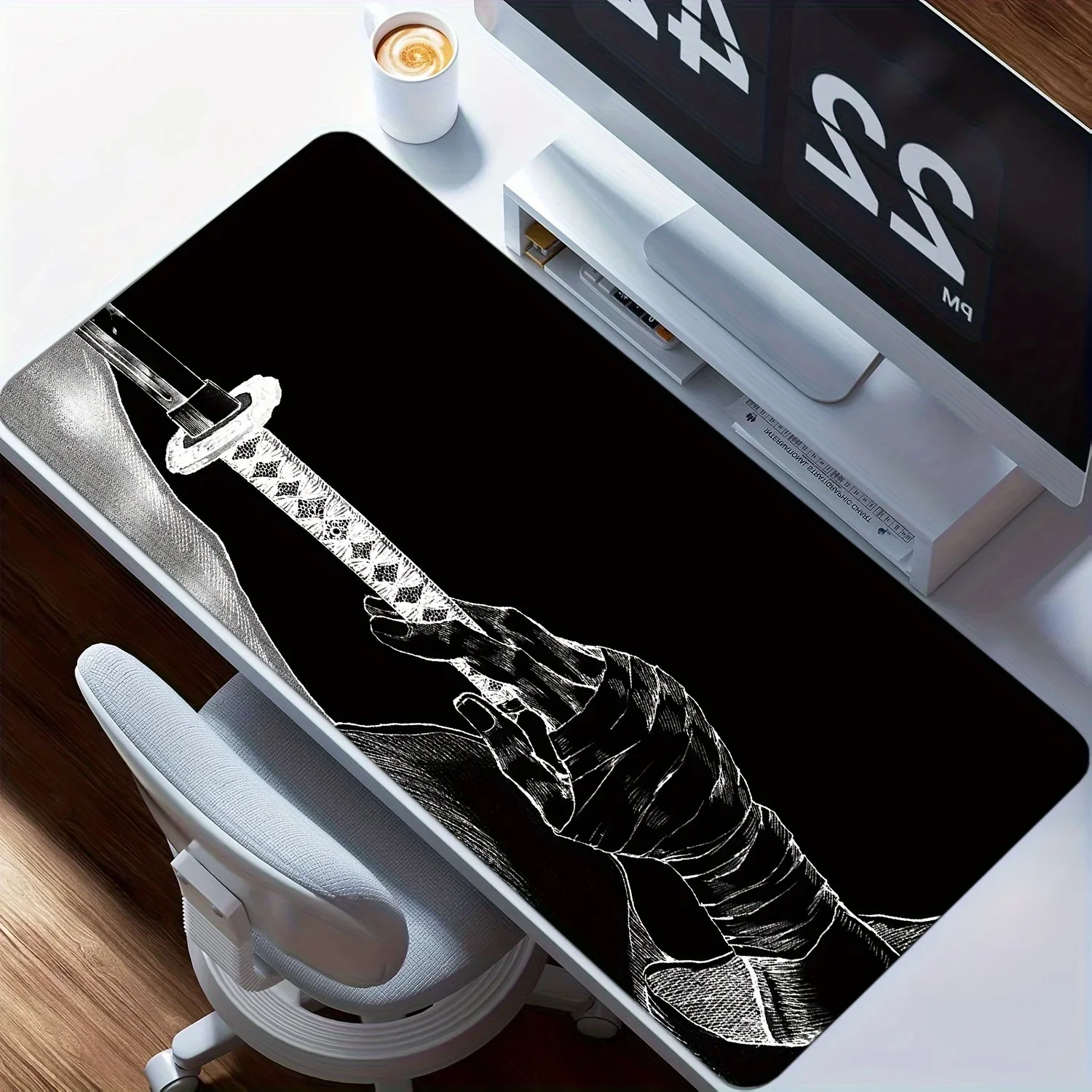 Черный самурайский меч коврик для мыши коврики клавиатуры игровой домашний офис