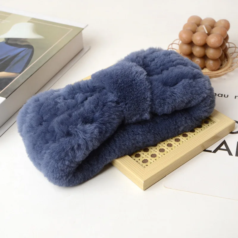 

Women Neck Scarf Headband Winter Autumn Elastic Real Rex Rabbit Fur For Girls Hair Band Ladies Fashion New Design