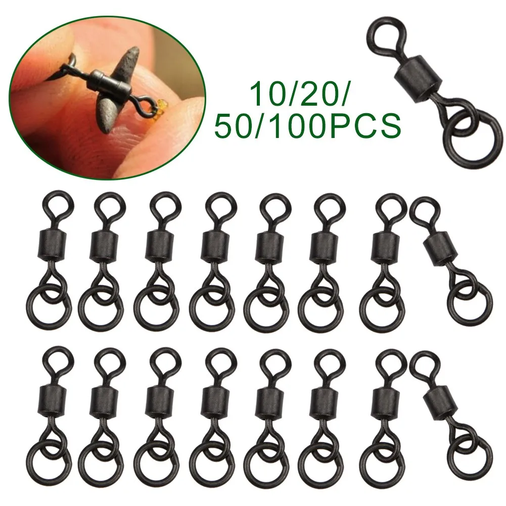 

20/50/100pcs Chod Swivel Size 8# Carp Fishing Flexi Ring Swivels Terminal Tackle For Marker Float Alloy Copper Pesca Iscas Tools