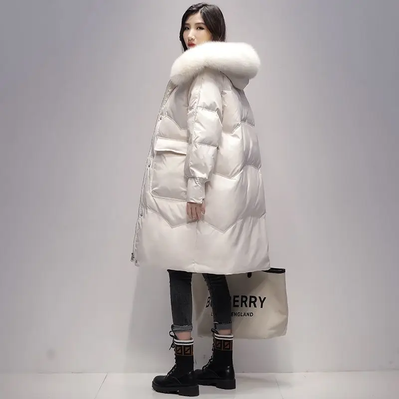 Women 2023 Winter Jacket New Big Pocket Loose Down Cotton Coats Fashion Thick Warm Windproof Parkas Female Clothing Padded Tops
