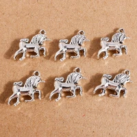 10pcs 20x16mm cartoon alloy animal horse charms for jewelry making women fashion earrings pendants necklaces diy crafts supplies