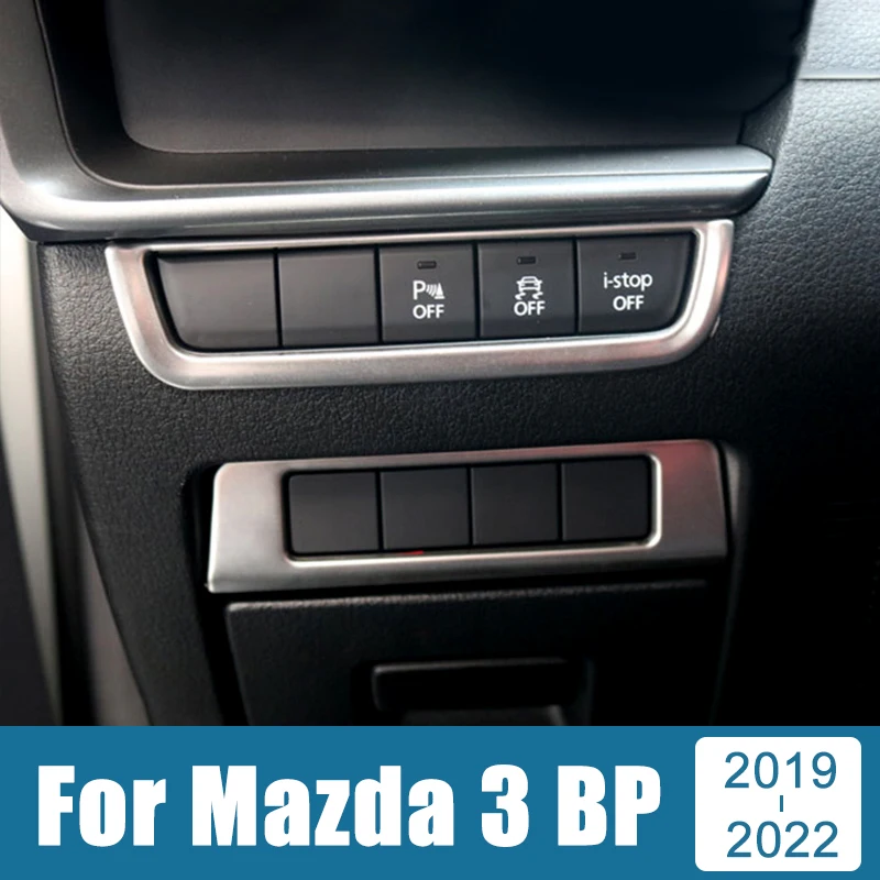 

For Mazda 3 BP 2019 2020 2021 2022 Alexa Stainless Car Headlight Adjustment Button Trim Cover Sticker Decoration Accessories
