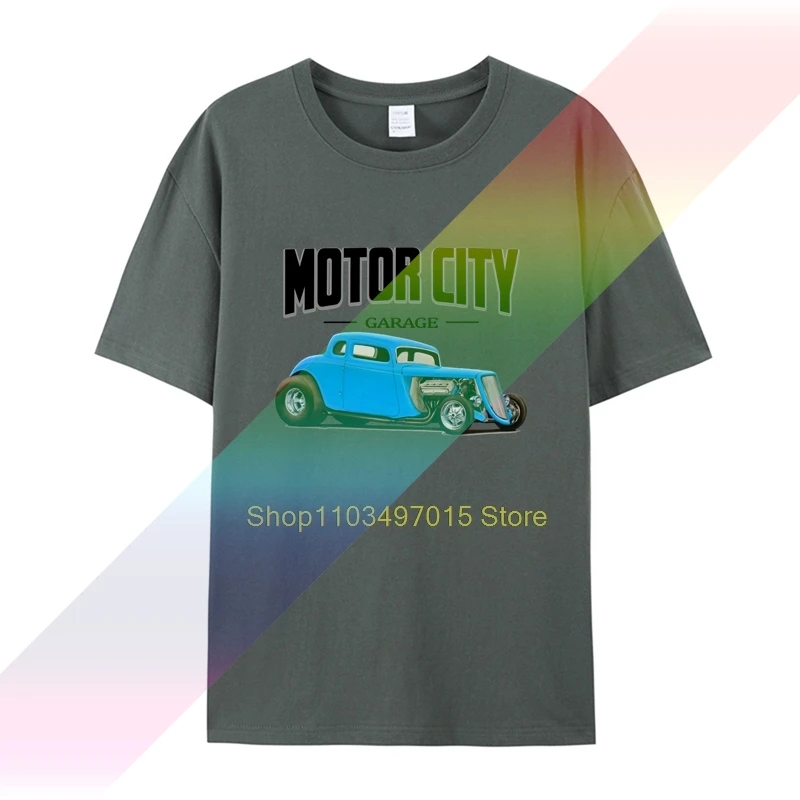 Мужская футболка motor city hot rod paul Vissoterapia samochodowa moto одежда
