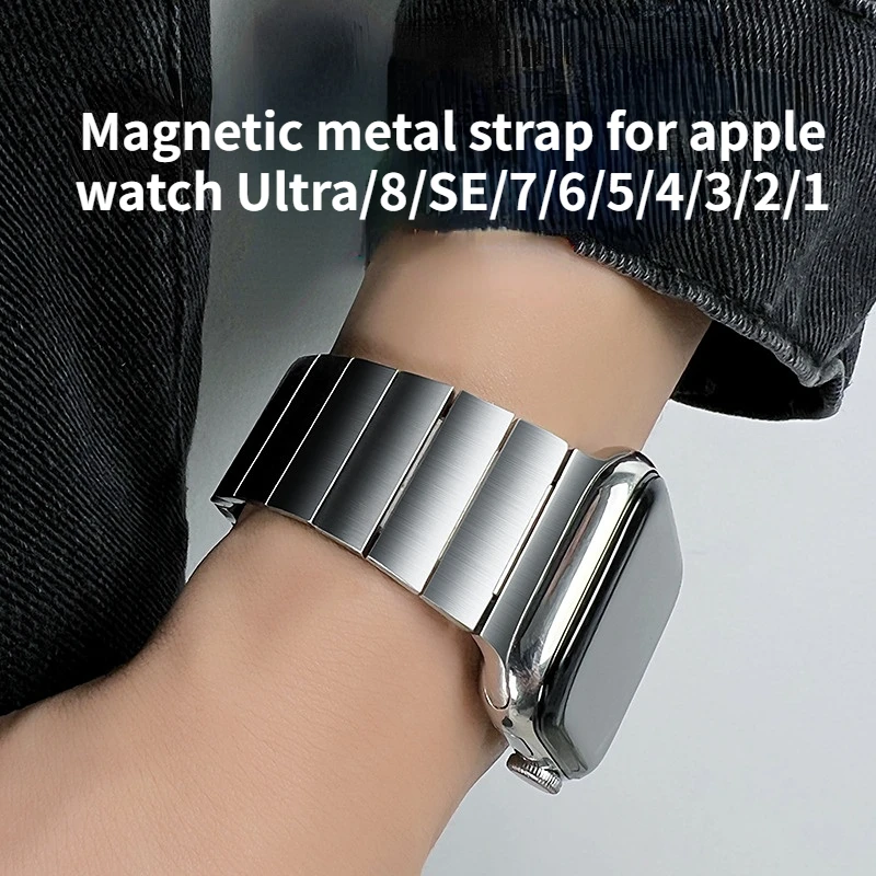 

Magnetic metal Strap For Apple Watch 8 band 45mm 49mm 44mm 41mm 42 40mm 38mm Correa Strap iwatch Series ultra 8 7 se 6 5 4 3