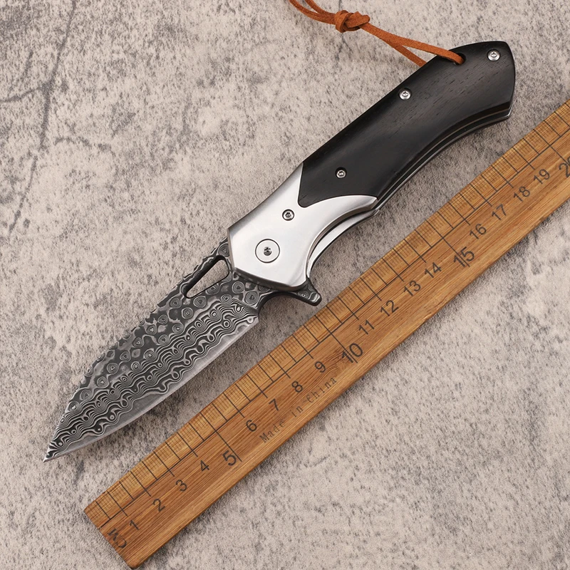 Складной карманный резак из дамасской стали для кемпинга и рыбалки